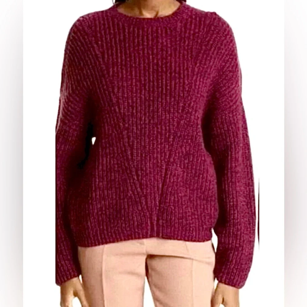 NWT TED BAKER LONDON Bettie Boxy Wool Cashmere Sweater Jumper Burg L MSRP $288
